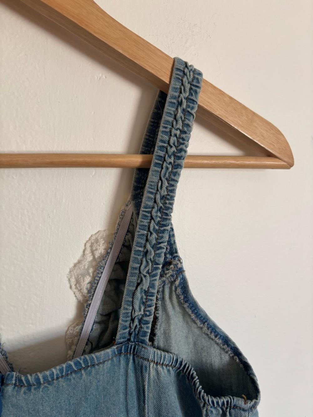 Oyrosy Boho Lace Denim Retro Dress Size Small - Picture 10 of 10